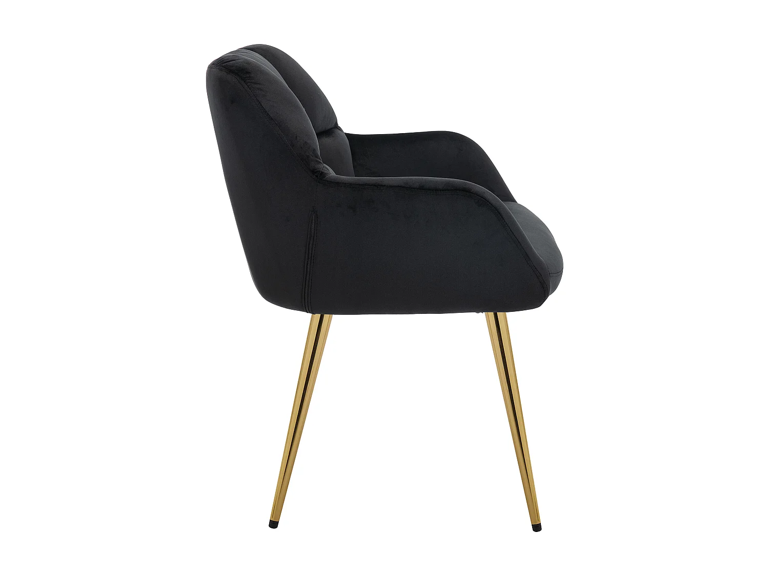 Lot de 2 chaises avec accoudoirs en velours et métal doré - Noir - PEGA de Pascal MORABITO