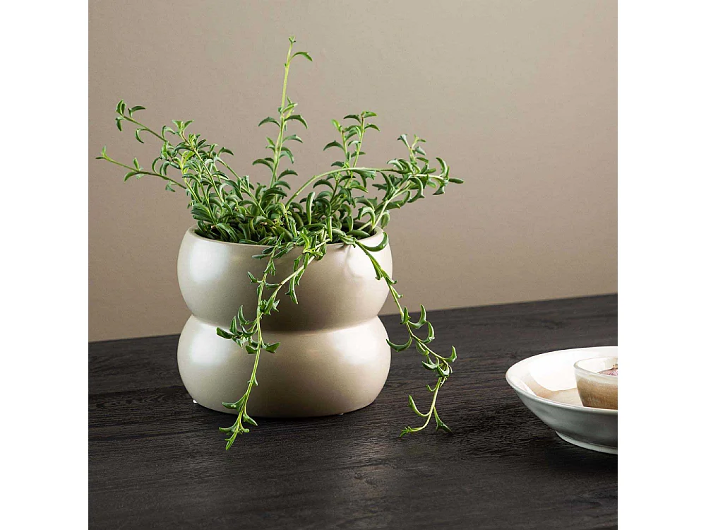 Pot Déco en Céramique "Dapne" 16cm Beige