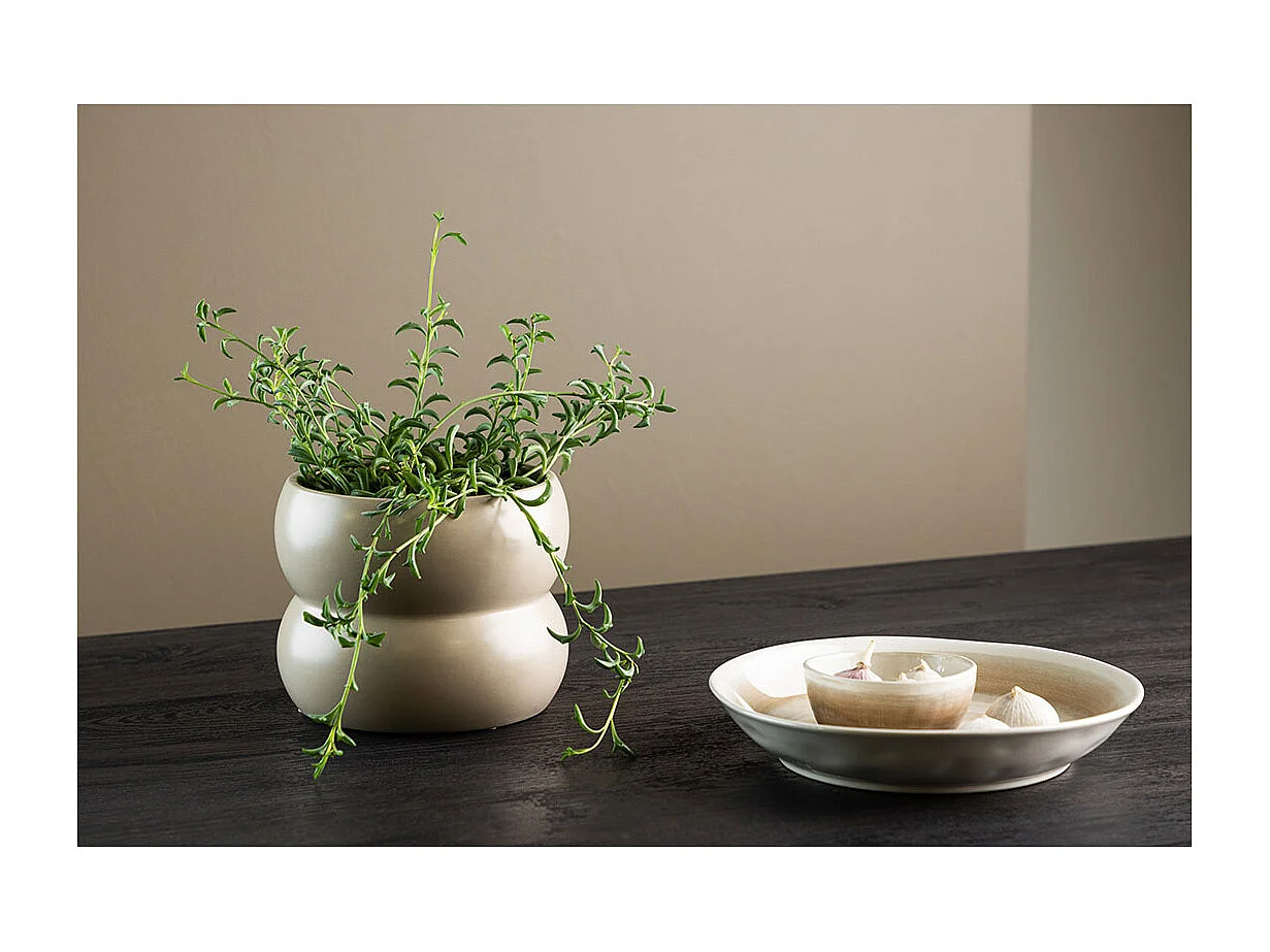 Pot Déco en Céramique "Dapne" 16cm Beige