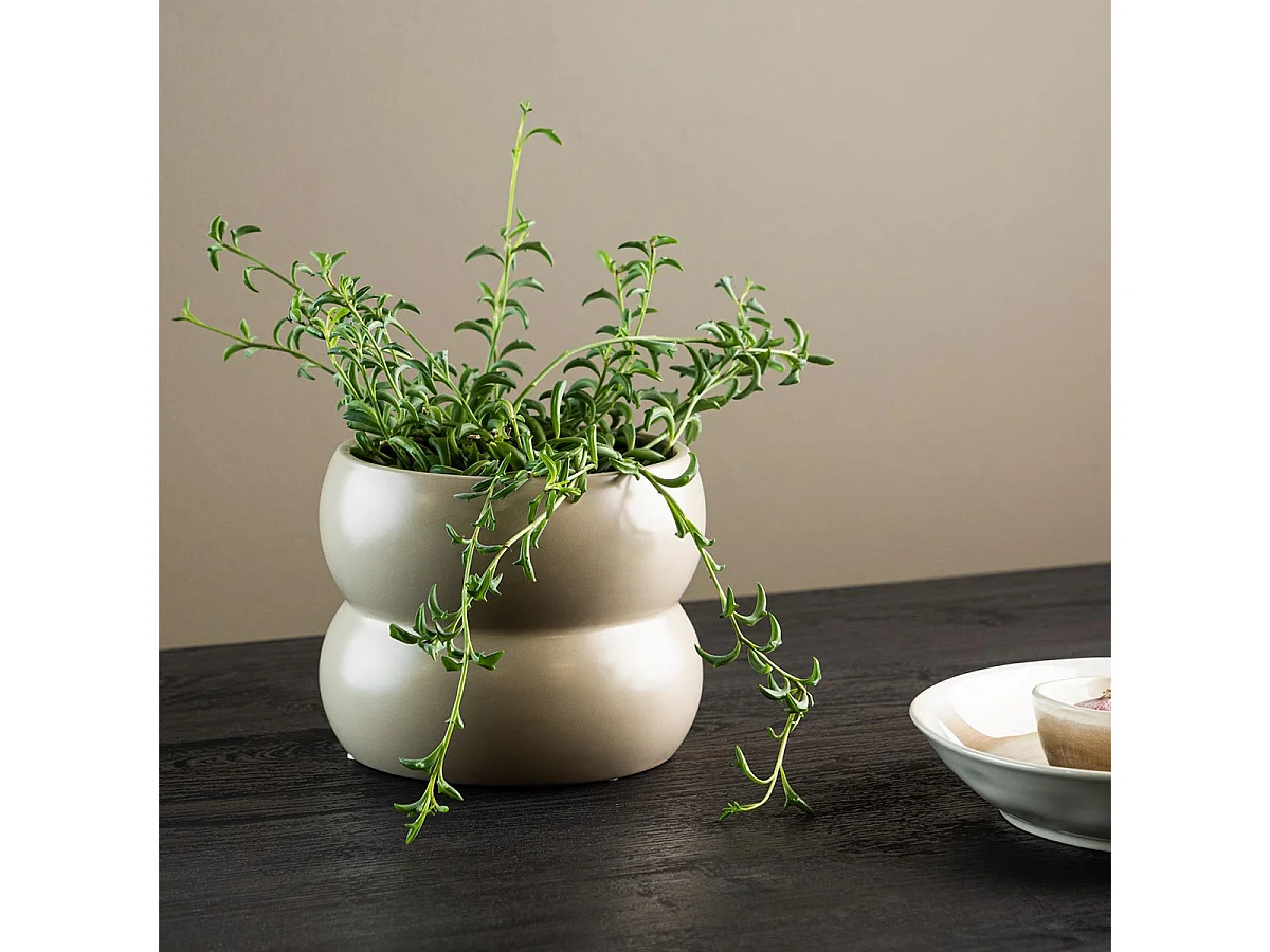 Pot Déco en Céramique "Dapne" 16cm Beige