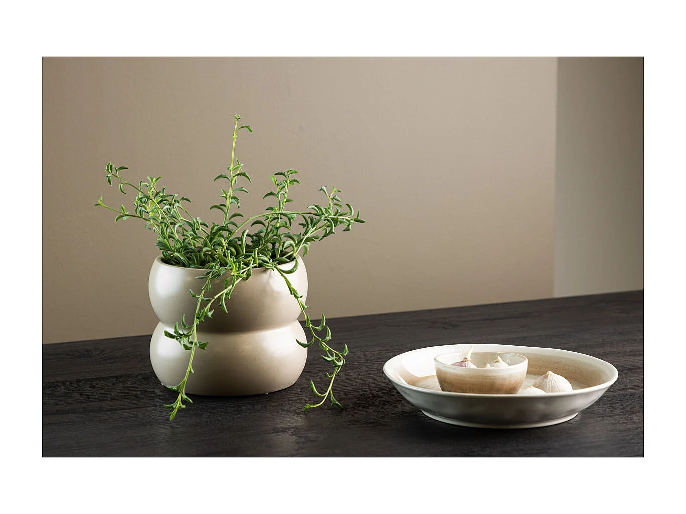 Pot Déco en Céramique "Dapne" 16cm Beige