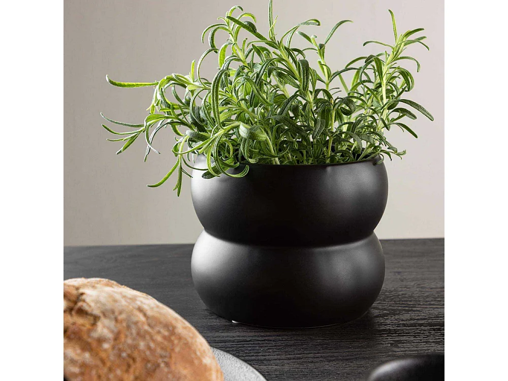 Pot Déco en Céramique "Dapne" 16cm Noir