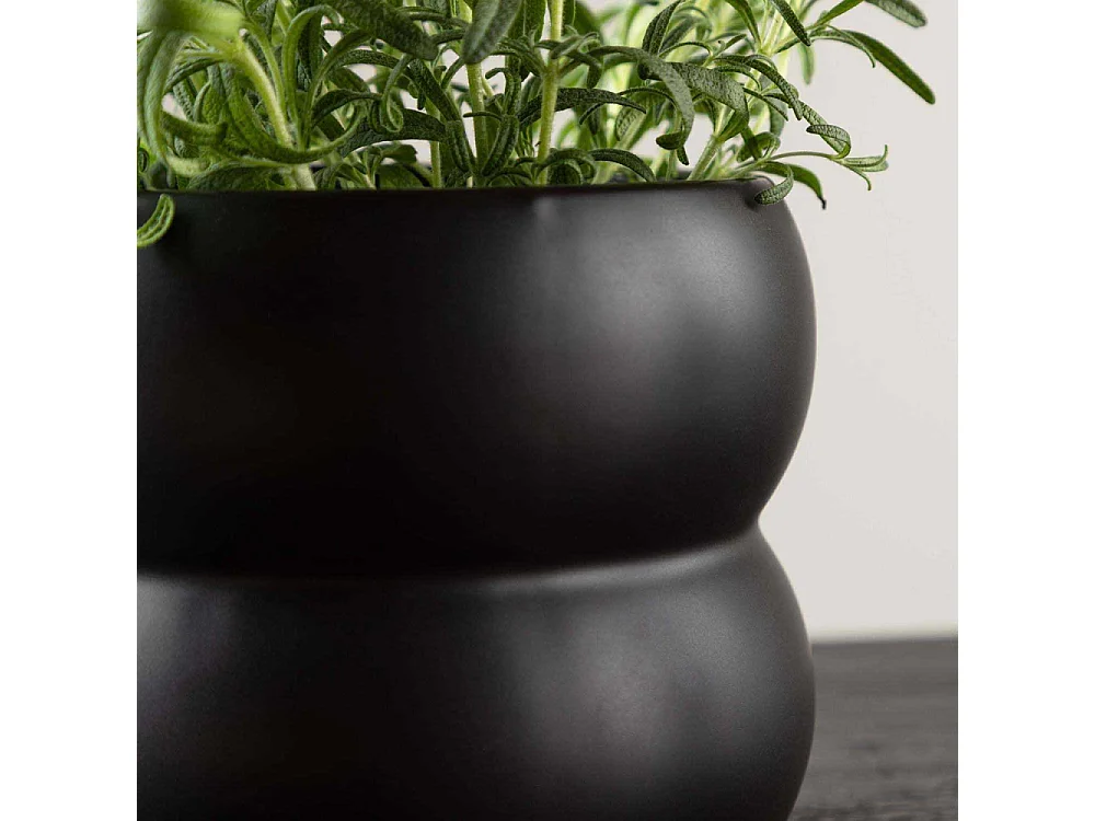 Pot Déco en Céramique "Dapne" 16cm Noir