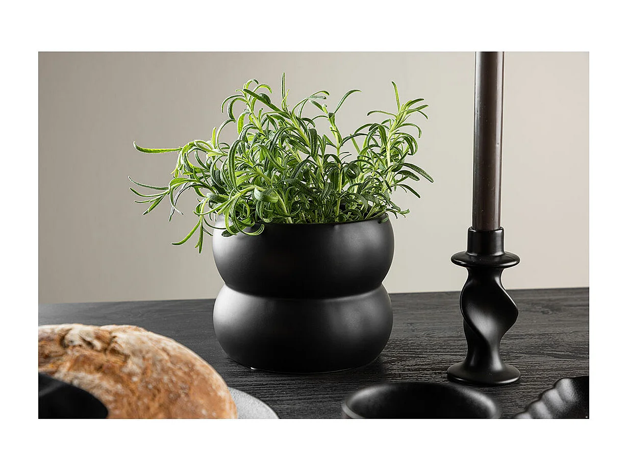 Pot Déco en Céramique "Dapne" 16cm Noir