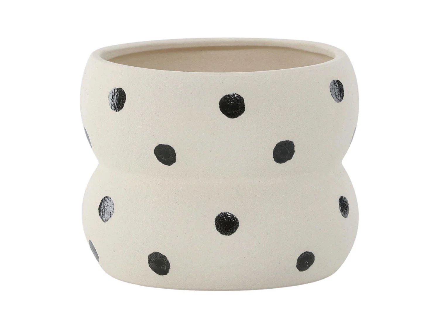 Pot Déco en Céramique "Dapne" 16cm Blanc & Noir