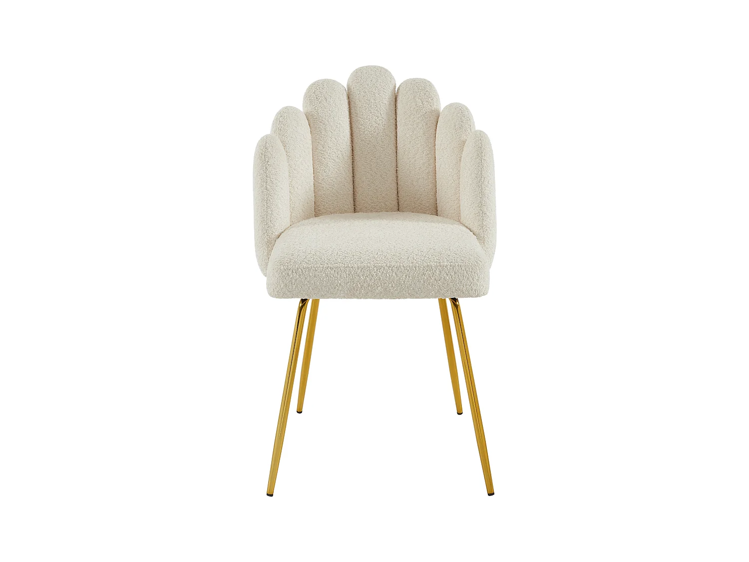 Set van 6 stoelen van boucléstof en goudkleurig metaal - Crèmewit - ALTINAM van Pascal MORABITO
