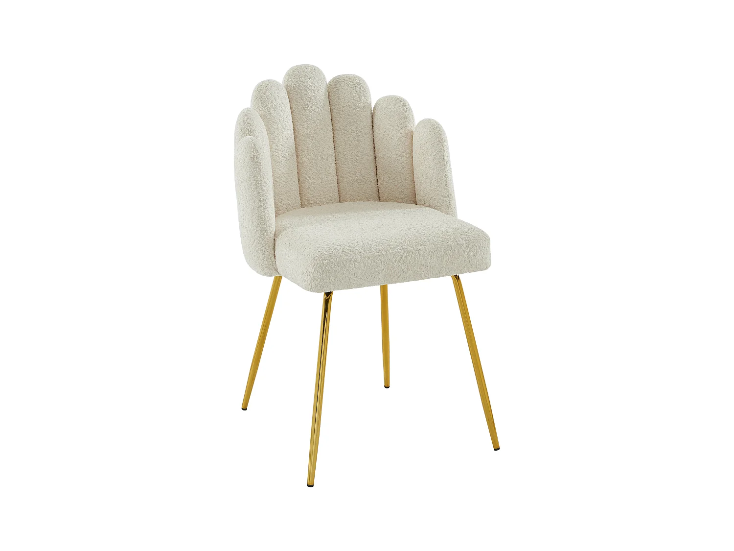 Set van 6 stoelen van boucléstof en goudkleurig metaal - Crèmewit - ALTINAM van Pascal MORABITO