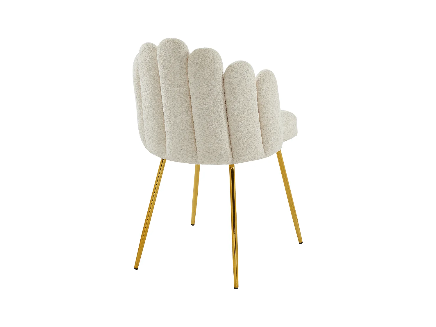 Set van 6 stoelen van boucléstof en goudkleurig metaal - Crèmewit - ALTINAM van Pascal MORABITO