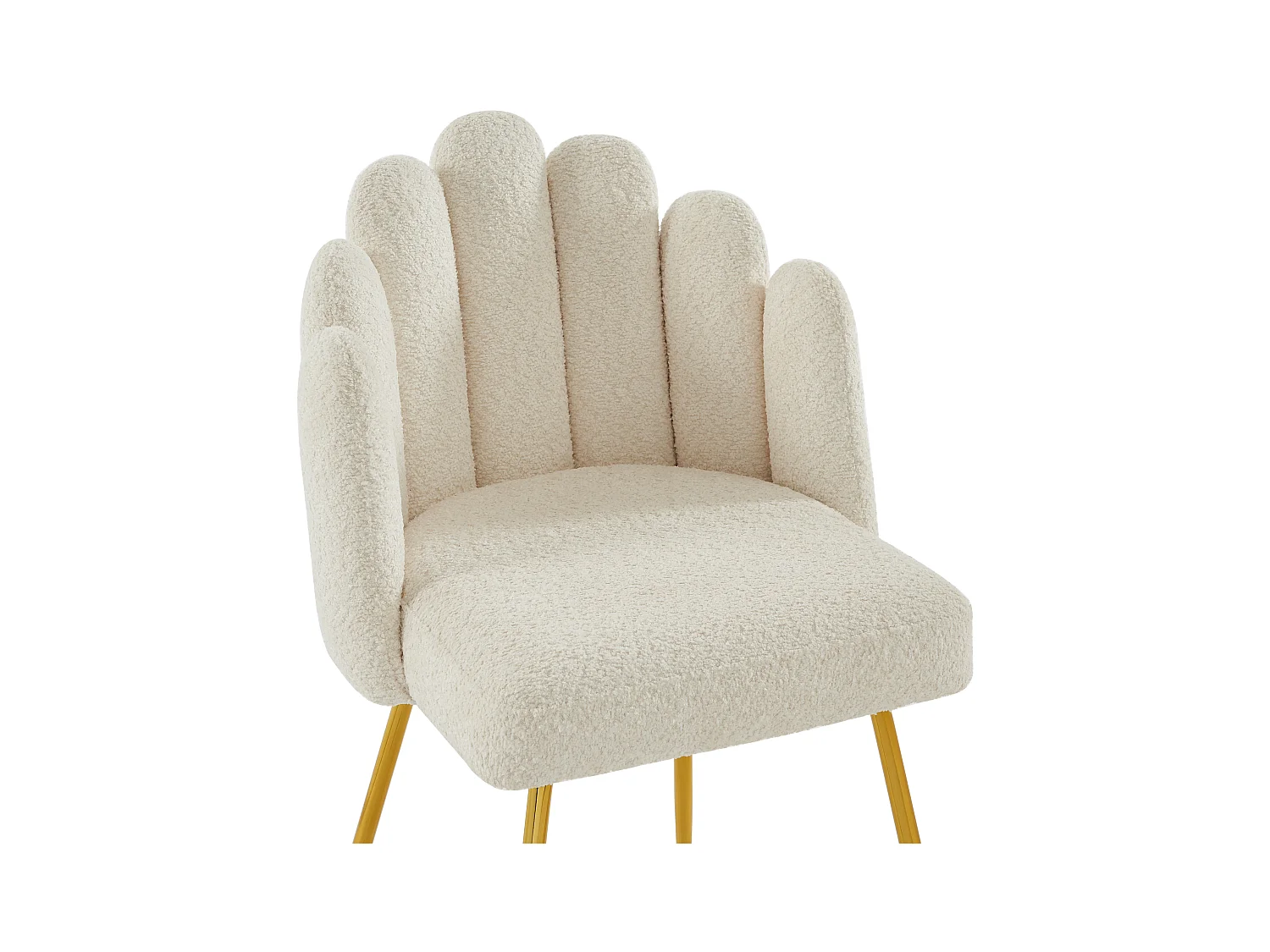 Set van 6 stoelen van boucléstof en goudkleurig metaal - Crèmewit - ALTINAM van Pascal MORABITO