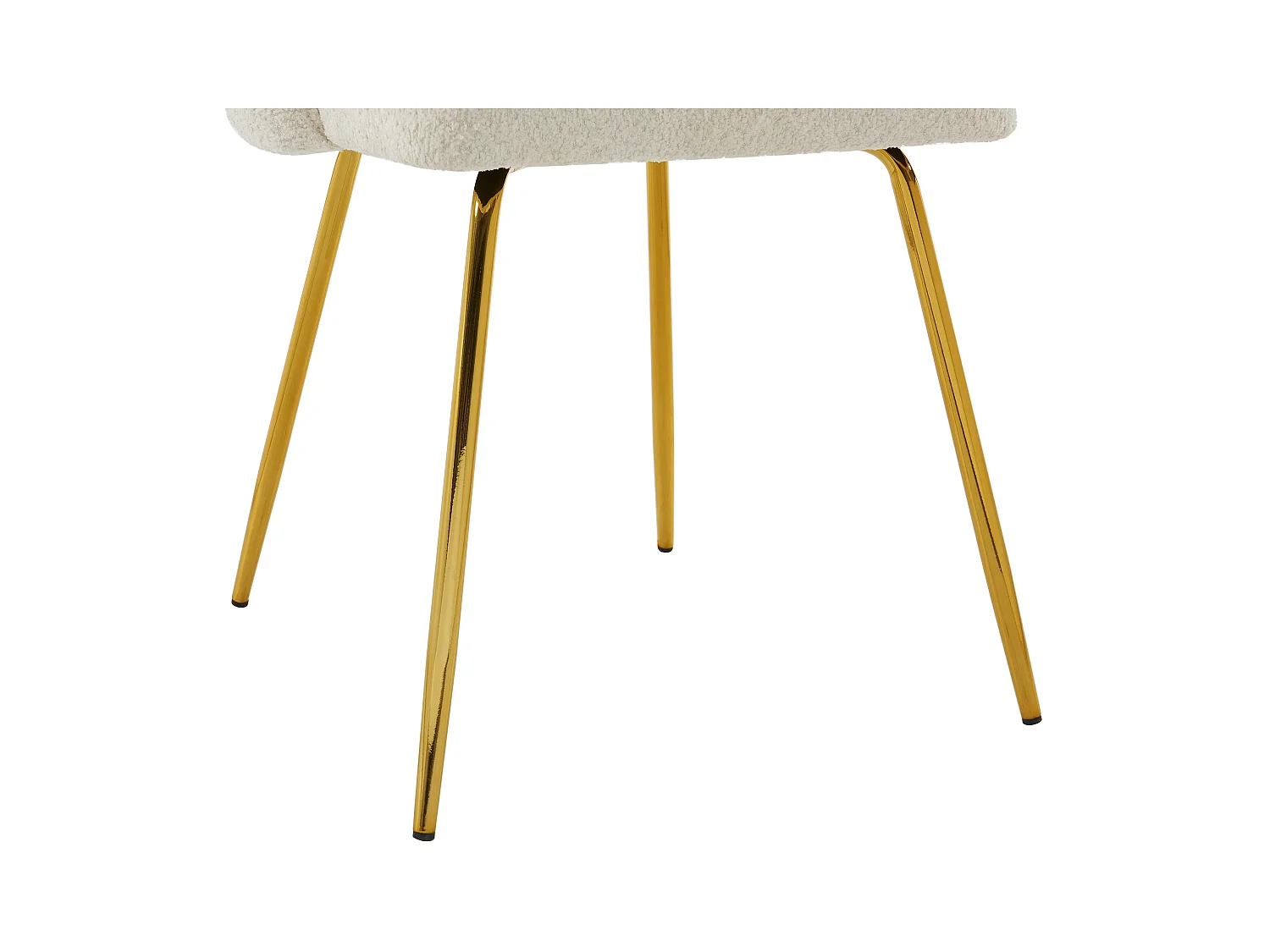 Set van 6 stoelen van boucléstof en goudkleurig metaal - Crèmewit - ALTINAM van Pascal MORABITO