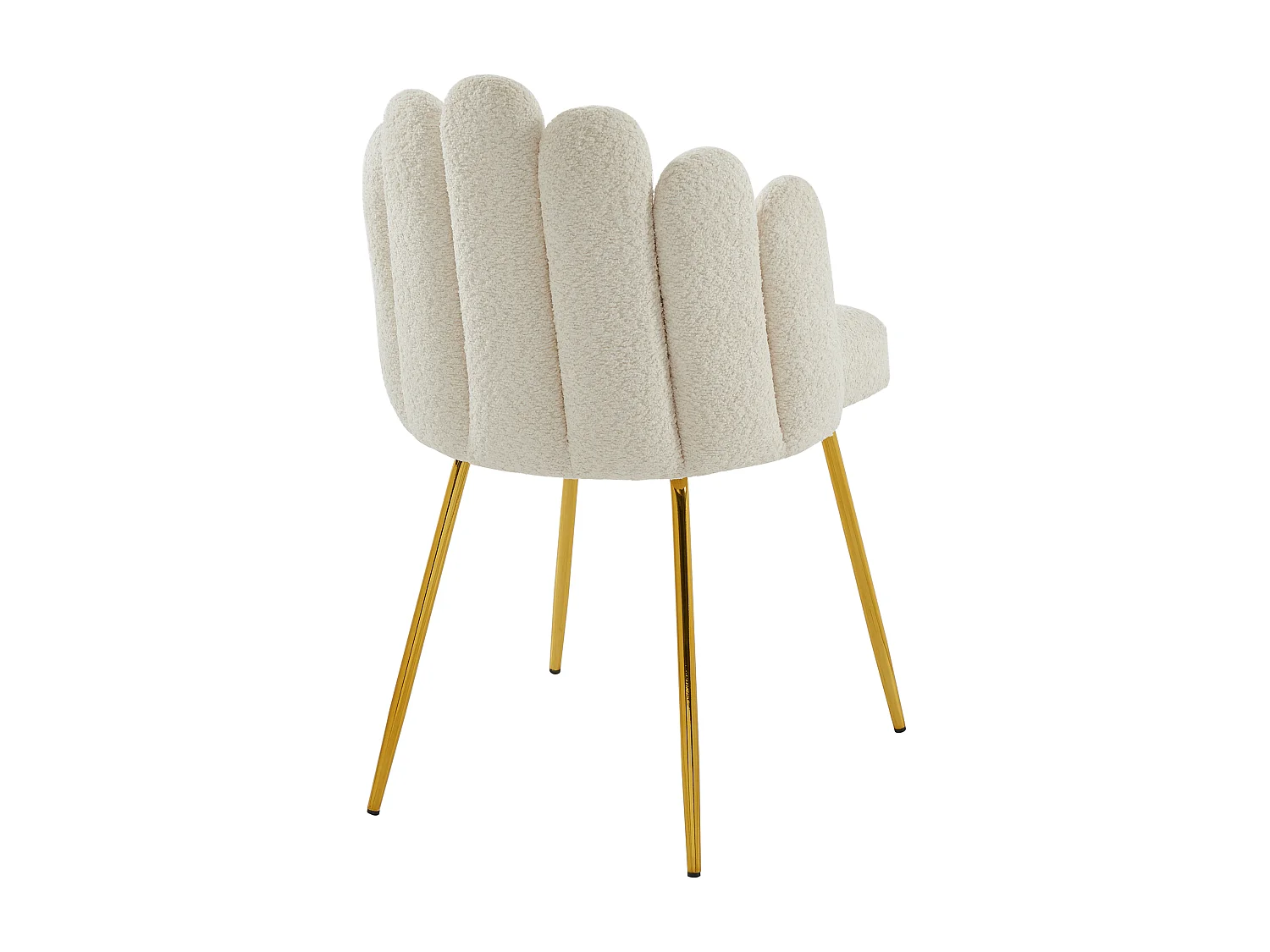 Stuhl 6er-Set - Bouclé-Stoff & goldfarbenes Metall - Cremefarben - ALTINAM von Pascal MORABITO