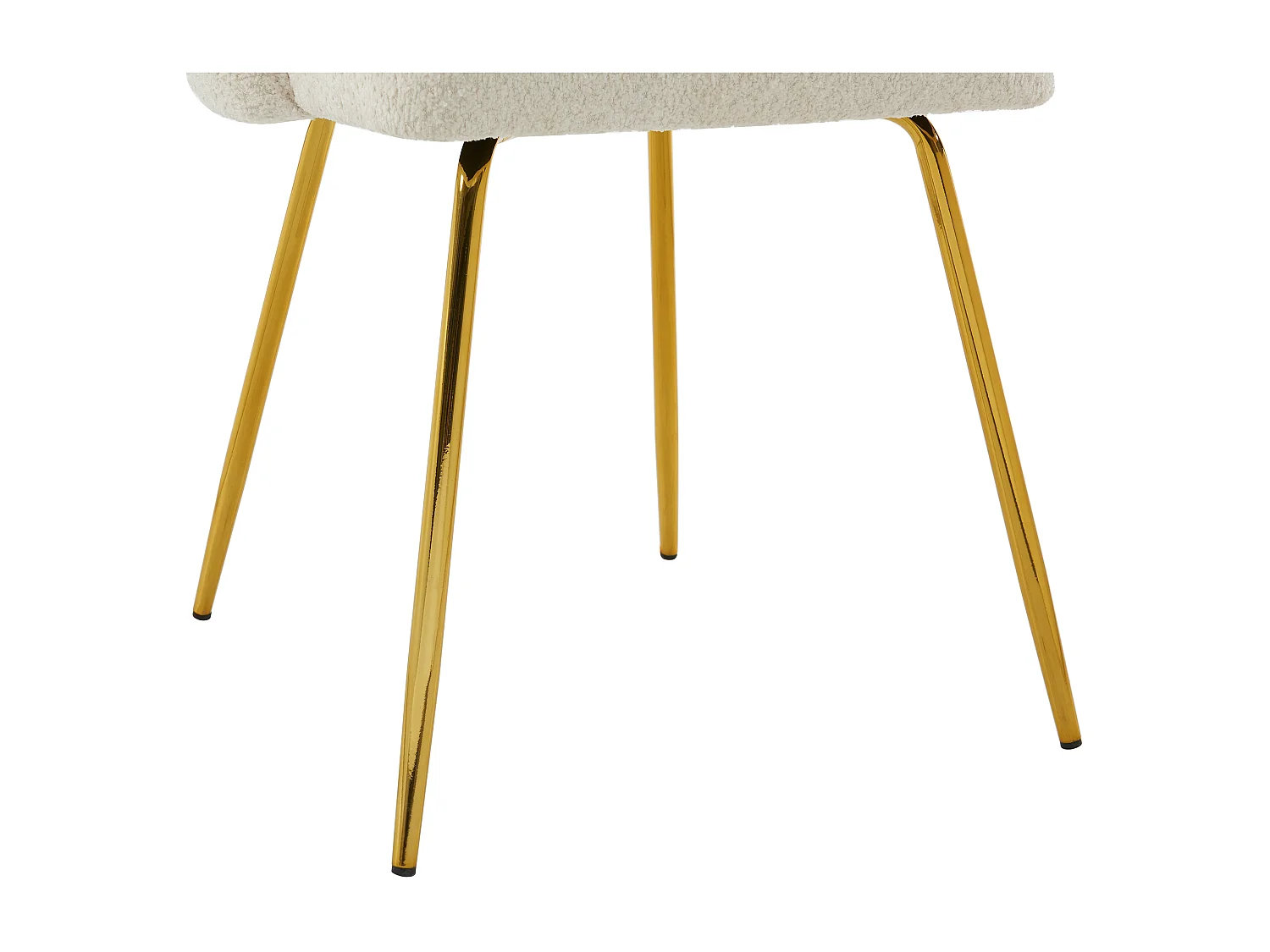 Stuhl 6er-Set - Bouclé-Stoff & goldfarbenes Metall - Cremefarben - ALTINAM von Pascal MORABITO