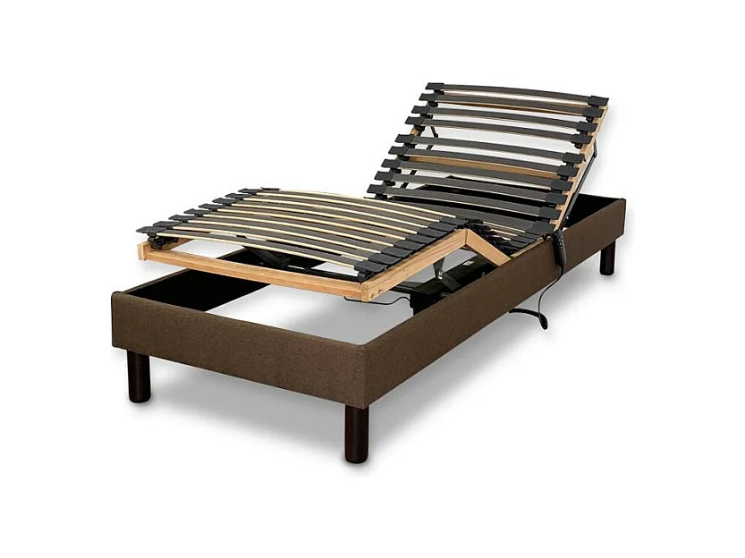 Sommier electrique Essenzia Zen DETENTE MARRON 70x190 Lattes
