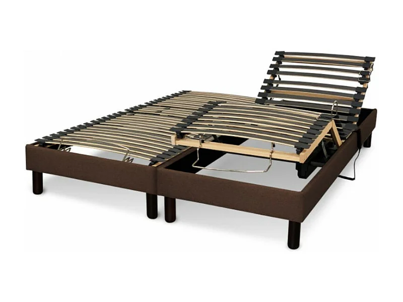 Sommier electrique Essenzia Zen DETENTE MARRON 2x90x200 Lattes
