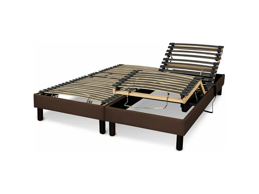 Sommier electrique Essenzia Zen DETENTE MARRON 2x90x200 Lattes