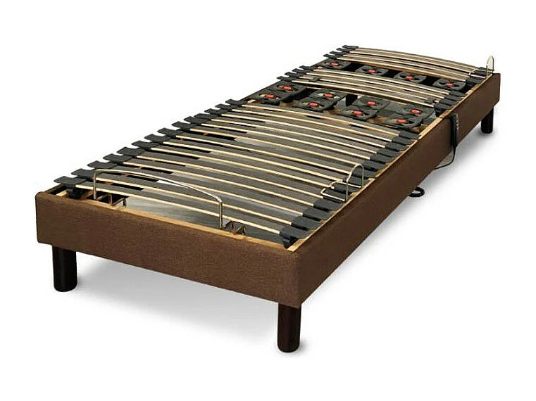 Sommier electrique Essenzia Zen EMOTION MARRON 2x70x190 Lattes et Plots