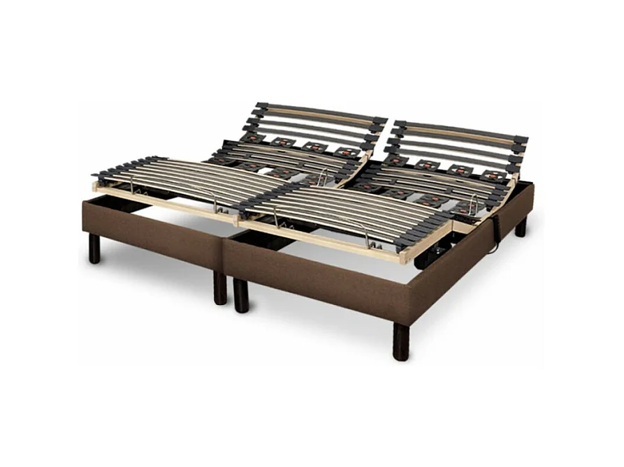 Sommier electrique Essenzia Zen EMOTION MARRON 2x70x190