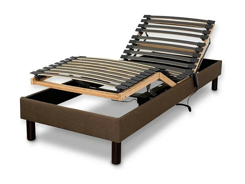Sommier electrique Essenzia Zen DETENTE MARRON 2x70x190 Lattes