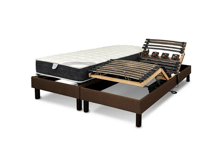 Sommier electrique Essenzia Zen EMOTION MARRON 70x190 Lattes et Plots