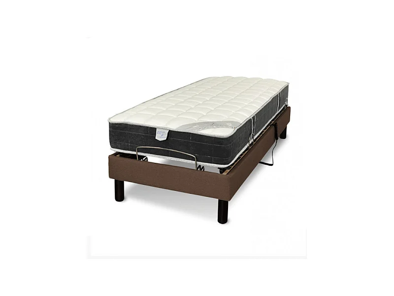 Sommier électrique Essenzia Zen EMOTION MARRON 80x200 Lattes et Plots