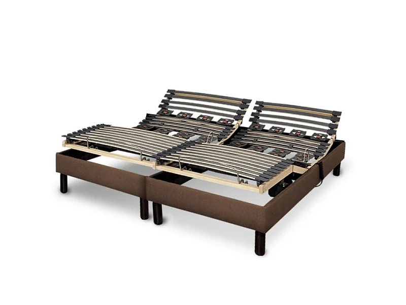Sommier électrique Essenzia Zen EMOTION MARRON 80x200 Lattes et Plots