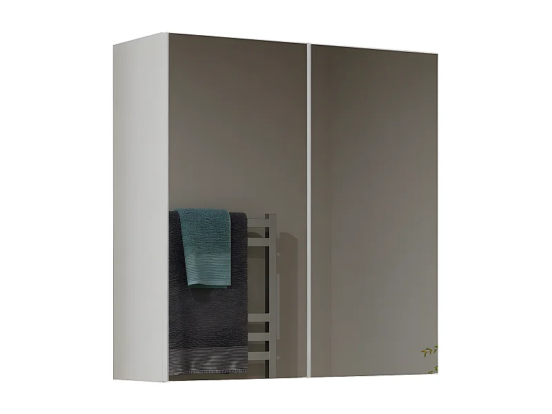 CDF HÄNGESCHRANK Pola 2DL | Farbe: Weiß | Moderner Schrank | Ablagefläche | Geräumige Einlegeböden | Einfache Montage | Glatte Seiten ohne Endkappen | Spiegel