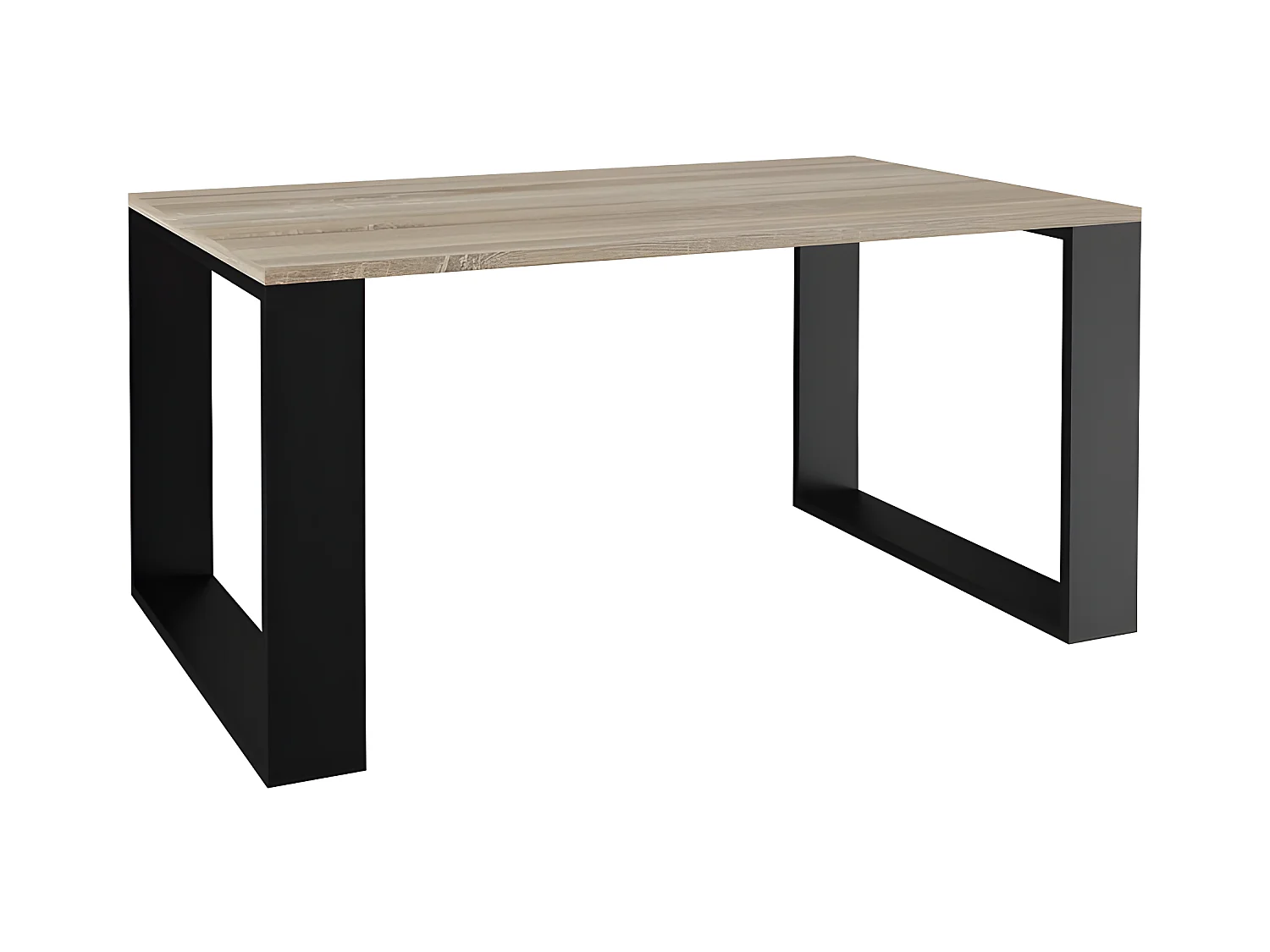 ALADA - Table basse rectangulaire style industriel - 90x58x50 cm - Table à café - Aspect bois