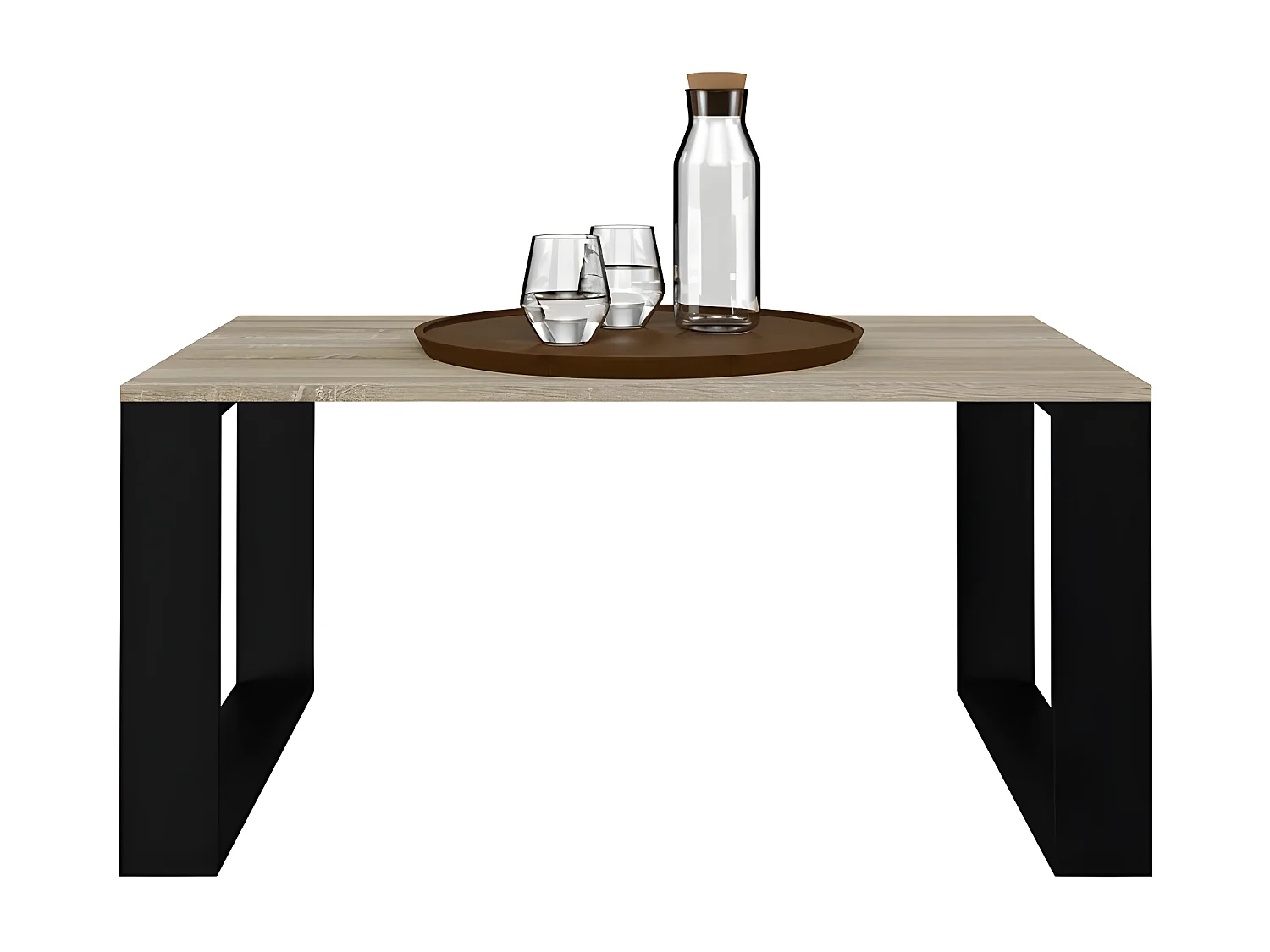 ALADA - Rechteckiger Couchtisch im Industriestil - 90x58x50 cm - Couchtisch - Holzoptik