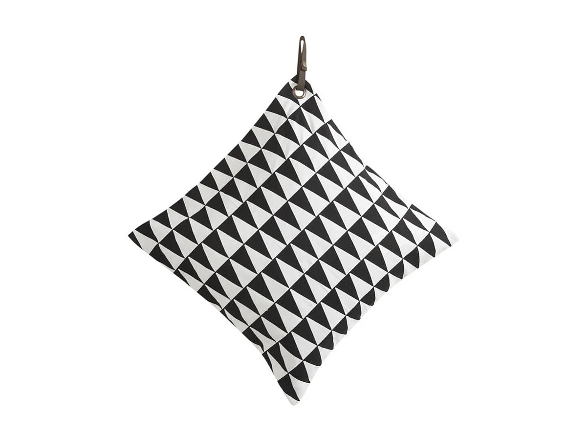 Coussin en coton avec sangle cuir Etnik