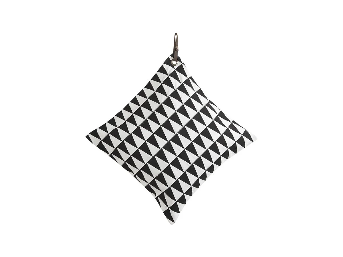 Coussin en coton avec sangle cuir Etnik