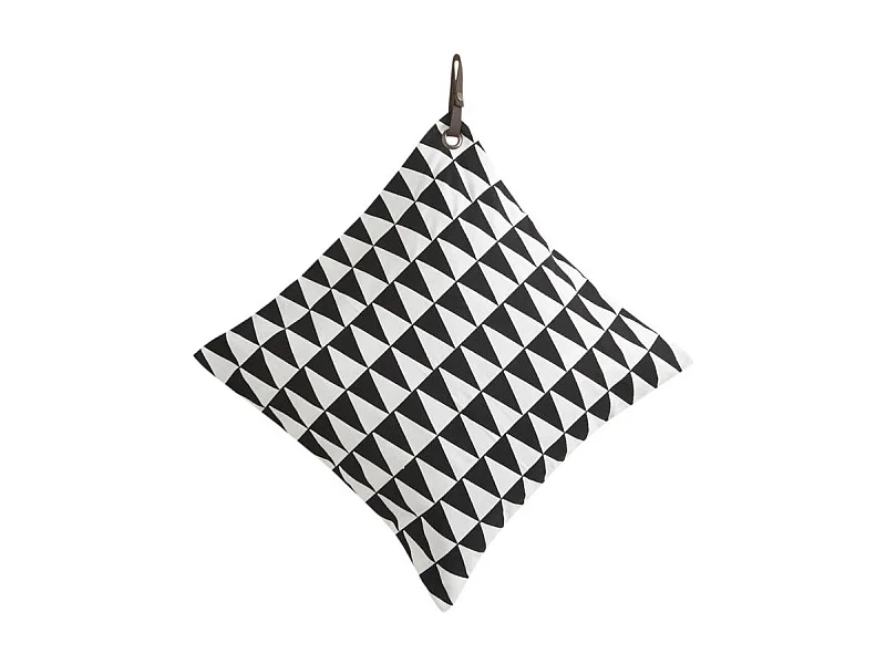 Coussin en coton avec sangle cuir Etnik