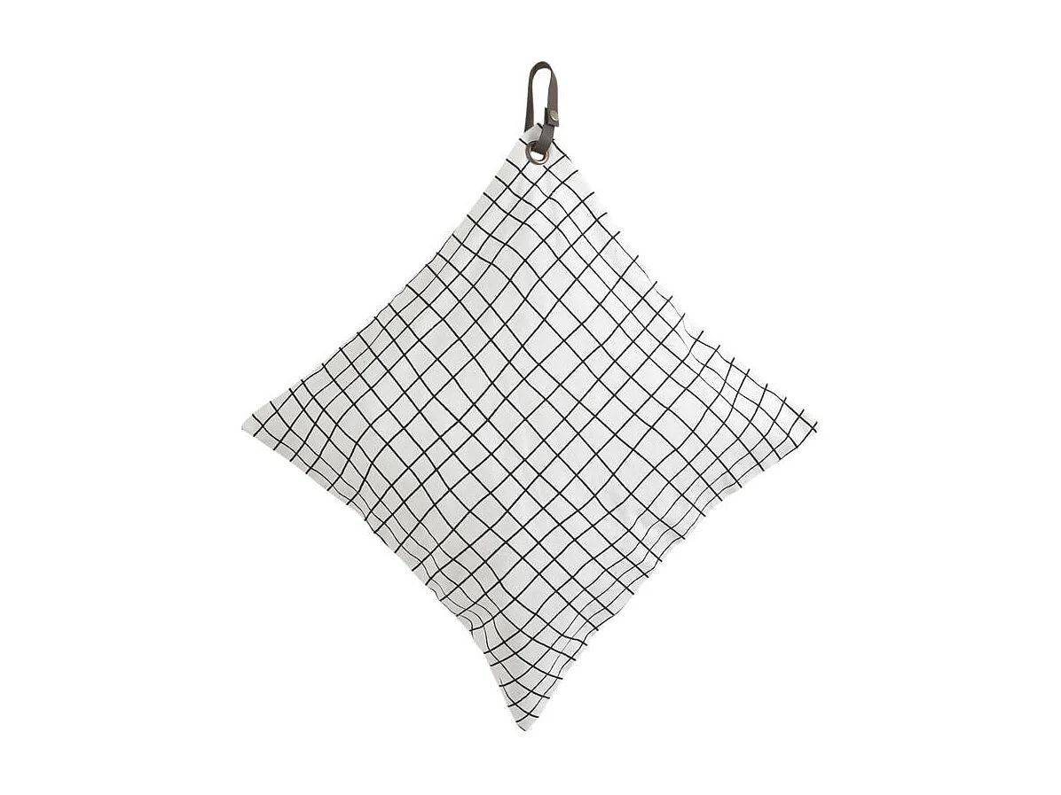Coussin en coton avec sangle cuir Grillage