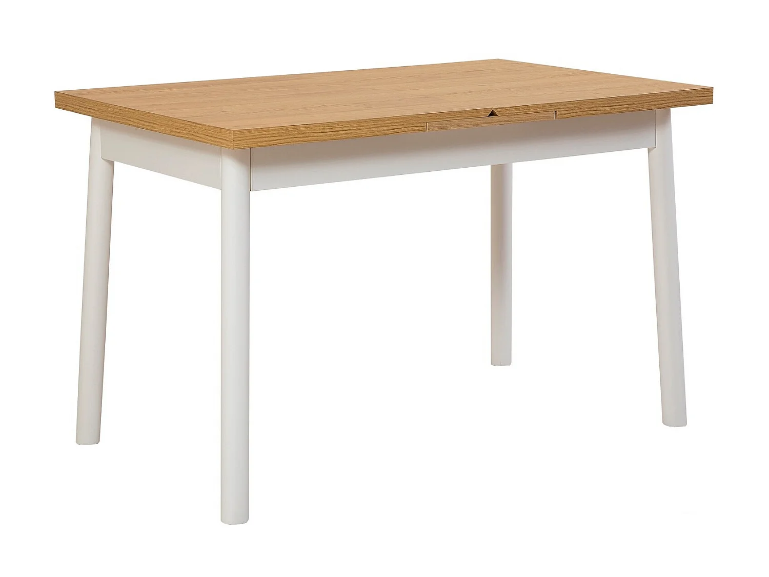 Ensemble 1 table extensible et 4 chaises bois naturel et blanc Kontante