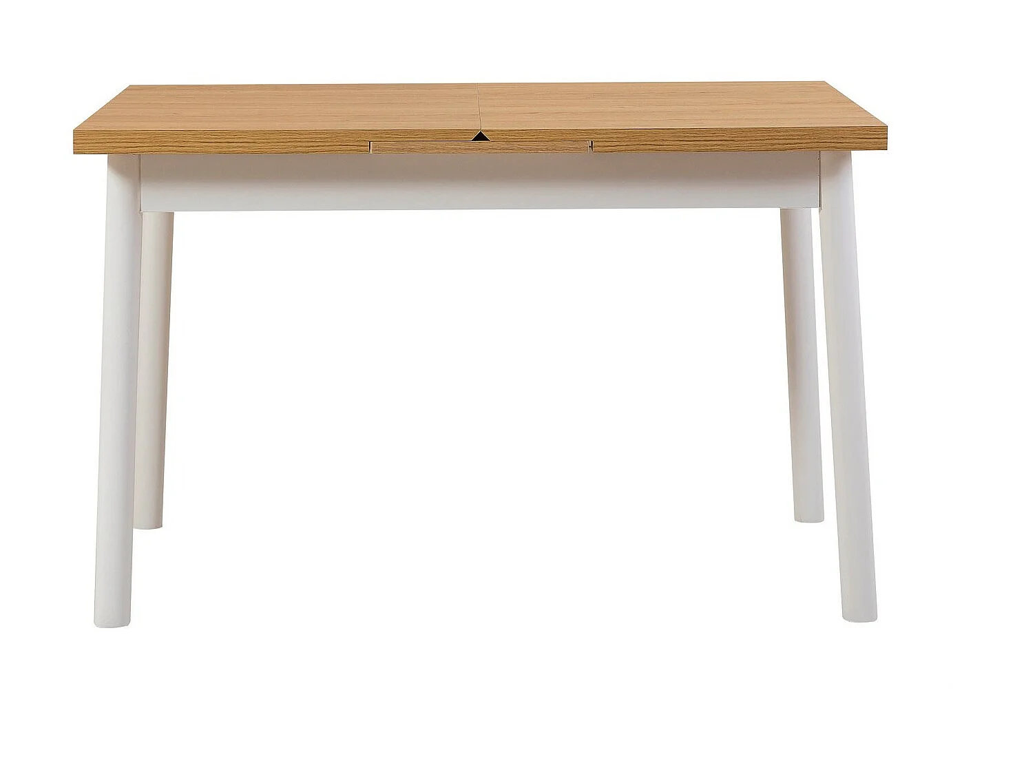 Ensemble 1 table extensible et 4 chaises bois naturel et blanc Kontante