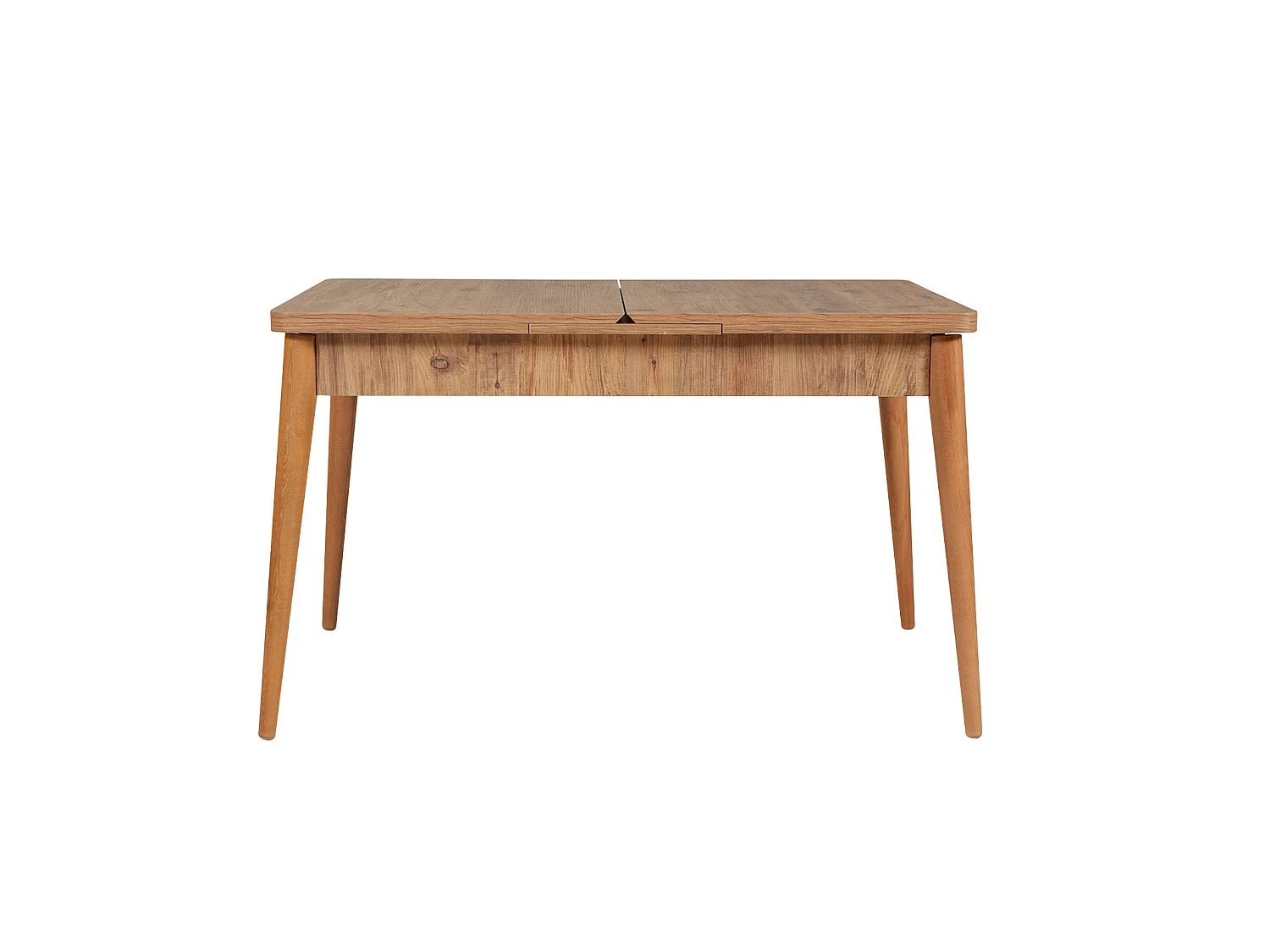 Ensemble table extensible 2 chaises et 2 bancs bois naturel et tissu gris Mariva