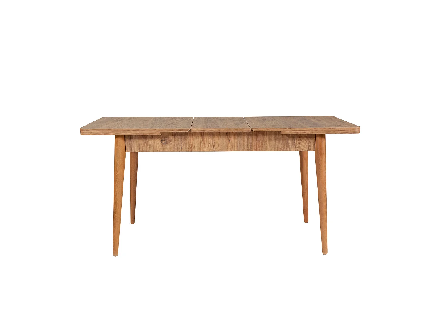 Ensemble table extensible 2 chaises et 2 bancs bois naturel et tissu gris Mariva