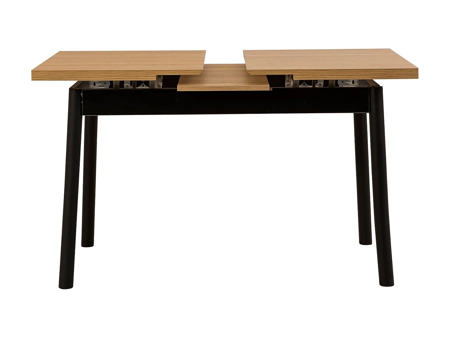 Ensemble 1 table extensible 4 chaises et 1 banc naturel et noir Kontante