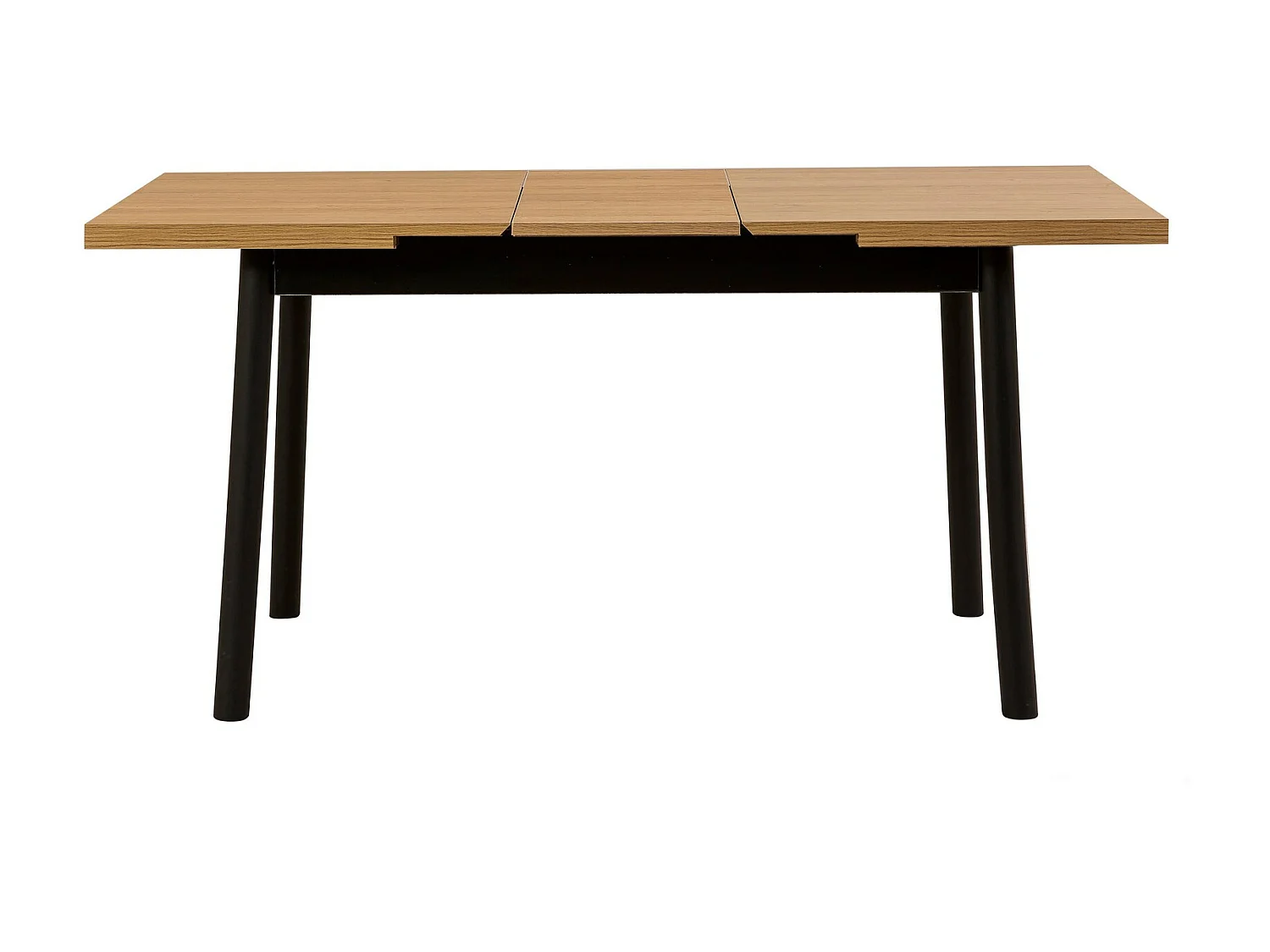 Ensemble 1 table extensible 4 chaises et 1 banc naturel et noir Kontante
