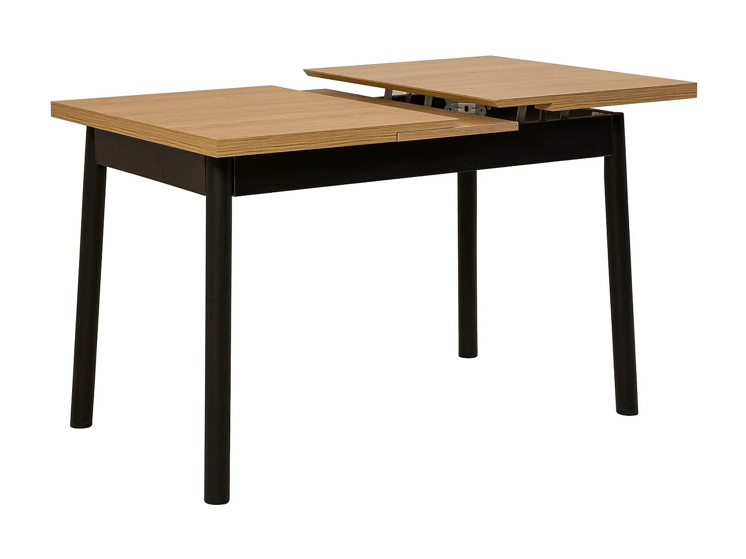 Ensemble 1 table extensible 4 chaises et 1 banc naturel et noir Kontante