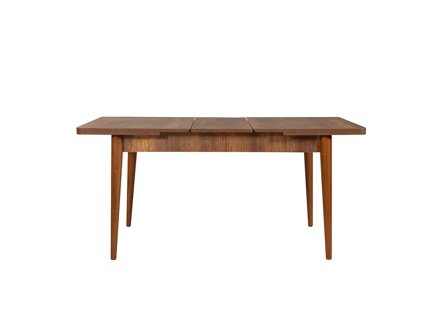 Ensemble table extensible 2 chaises et 2 bancs bois marron et tissu gris Mariva