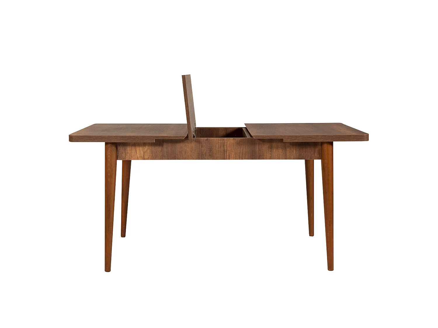 Ensemble table extensible 2 chaises et 2 bancs bois marron et tissu gris Mariva