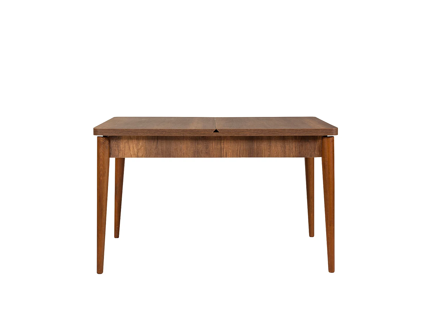 Ensemble table extensible 2 chaises et 2 bancs bois marron et tissu gris Mariva