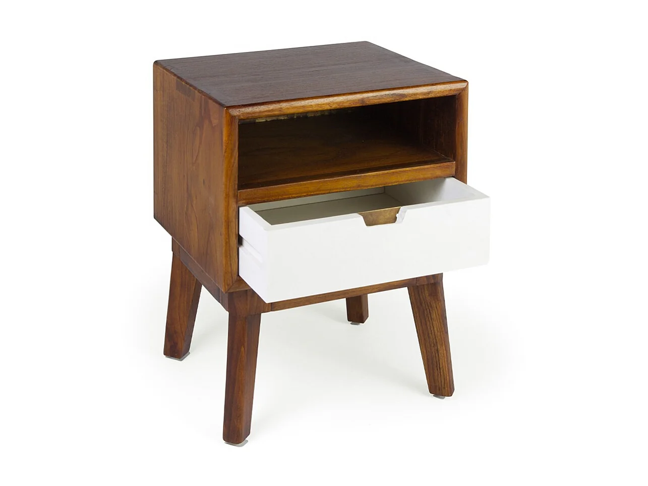 Chevet 1 tiroir et 1 niche bois massif de mindi Kretos 60cm