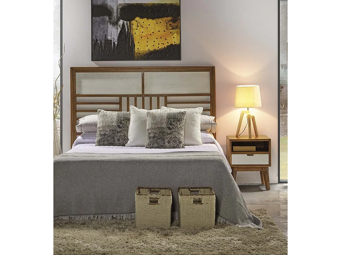 Chevet 1 tiroir et 1 niche bois massif de mindi Kretos 60cm