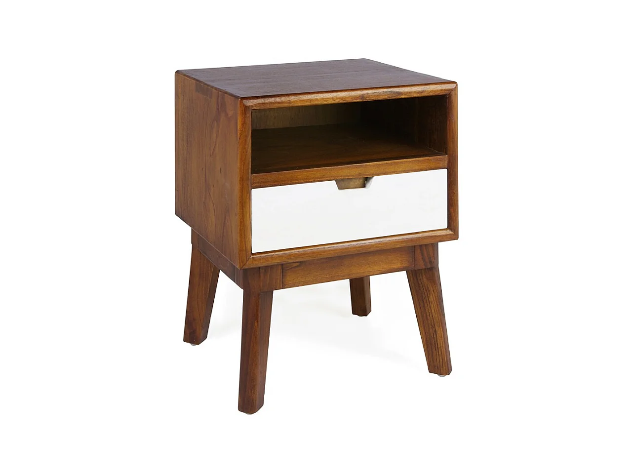Chevet 1 tiroir et 1 niche bois massif de mindi Kretos 60cm