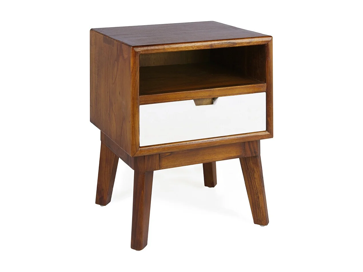 Chevet 1 tiroir et 1 niche bois massif de mindi Kretos 60cm