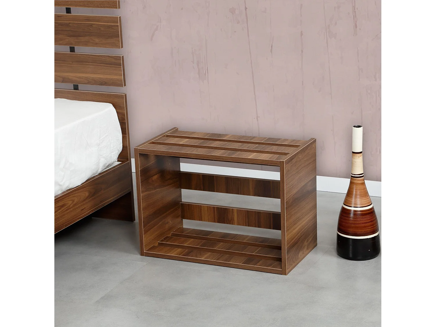 Table de chevet Olgin L60xH43cm Bois foncé