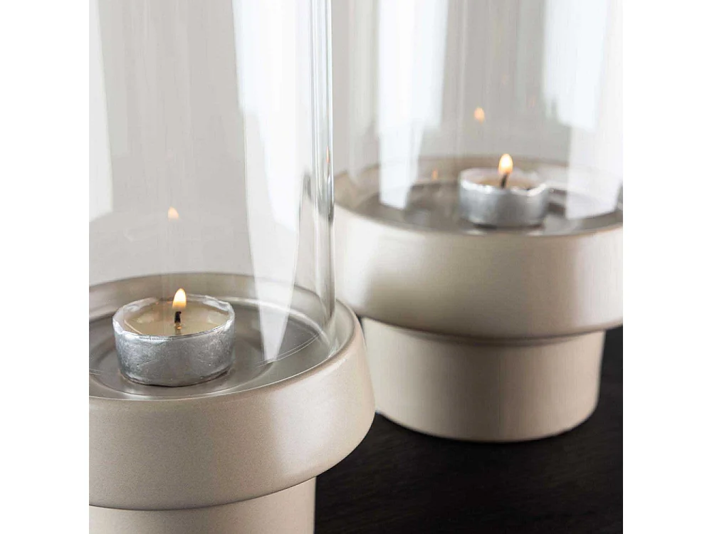 Lanterne en Verre "Davida" 29cm Beige