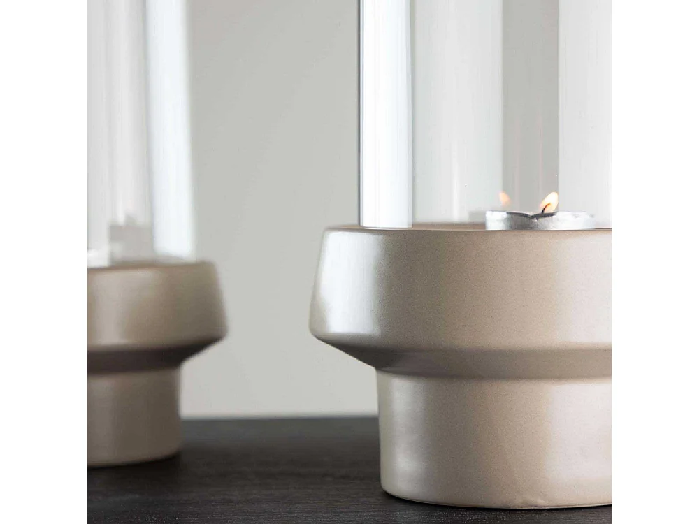 Lanterne en Verre "Davida" 29cm Beige