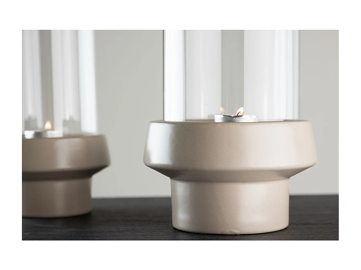 Lanterne en Verre "Davida" 29cm Beige